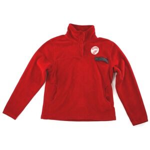 Detroit Red Wings Fleece Pullover Snap Neck Sweatshirt Men XL Red NHL Hockey